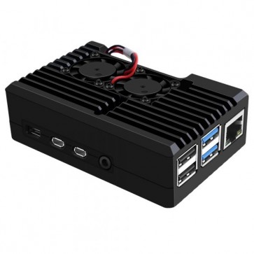 Aluminum Case for RPi 4B with 2 fans