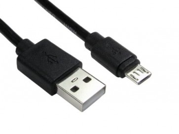 USB-Kabel schwarz, Länge 0.5m (microUSB - USB 2.0)