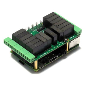 16 Relays 2A/24V 8-Layer Stackable HAT for Raspberry Pi