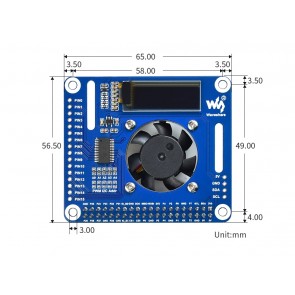 PWM Controlled Fan HAT for Raspberry Pi, I2C, Temperature Monitor