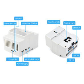 DIN rail ABS Case for Raspberry Pi 5
