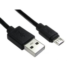 USB-Kabel schwarz, Länge 0.5m (microUSB - USB 2.0)
